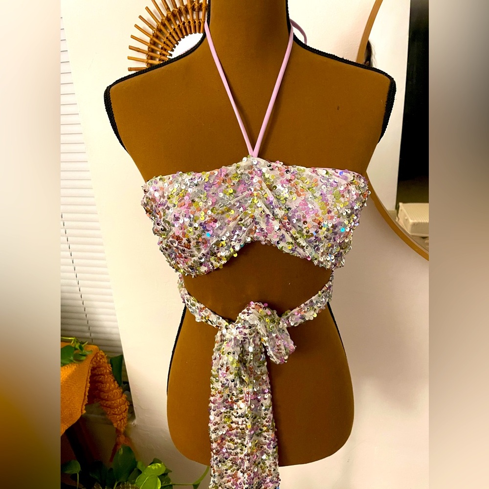 Eden ruched sequin top by Lucy in the Sky